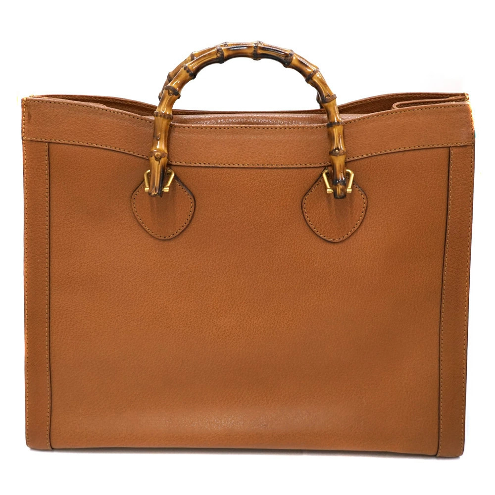 Gucci Bamboo Tote Bag Leather Brown